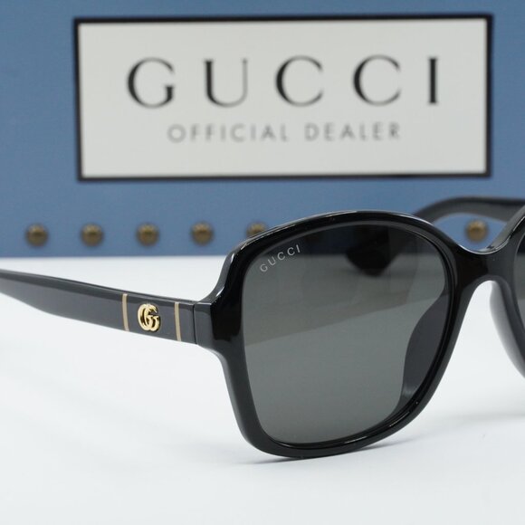 Gucci GG0765SA 002 Butterfly Sunglasses - Black/Grey main image 9